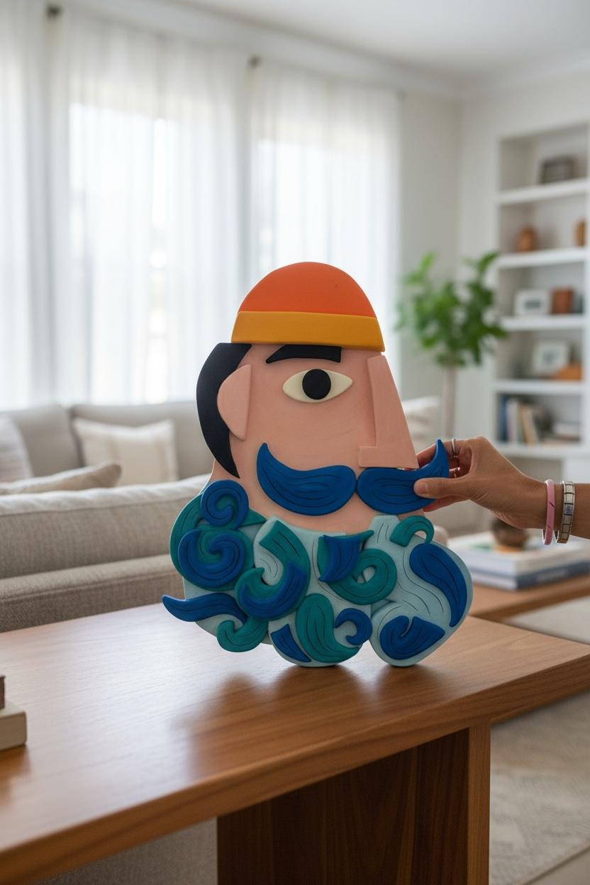 “Il Marinaio – Hand-Sculpted Ceramic Wall Piece