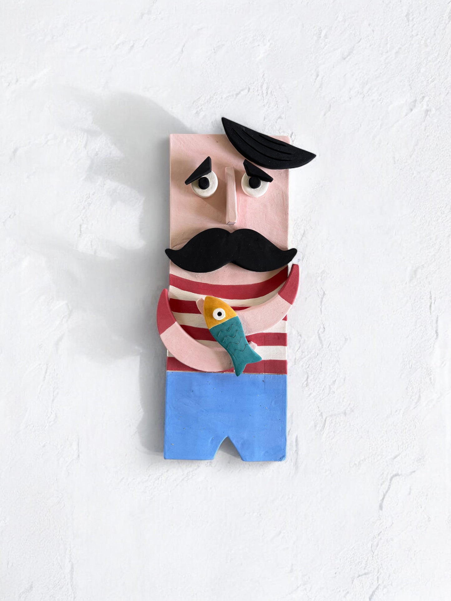 Ceramic Fisherman Wall Decor