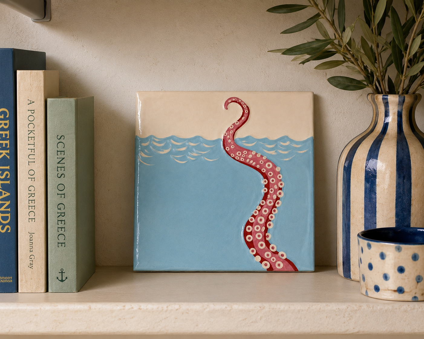 Octopus Tile – Hand-Painted Ceramic Wall Tile