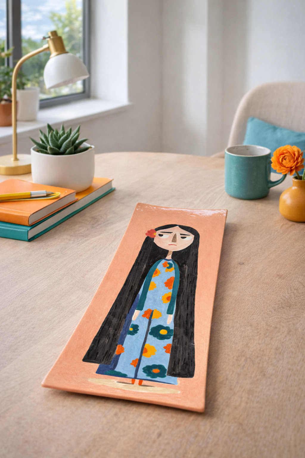 The Flowers Girl Rectangular Plate