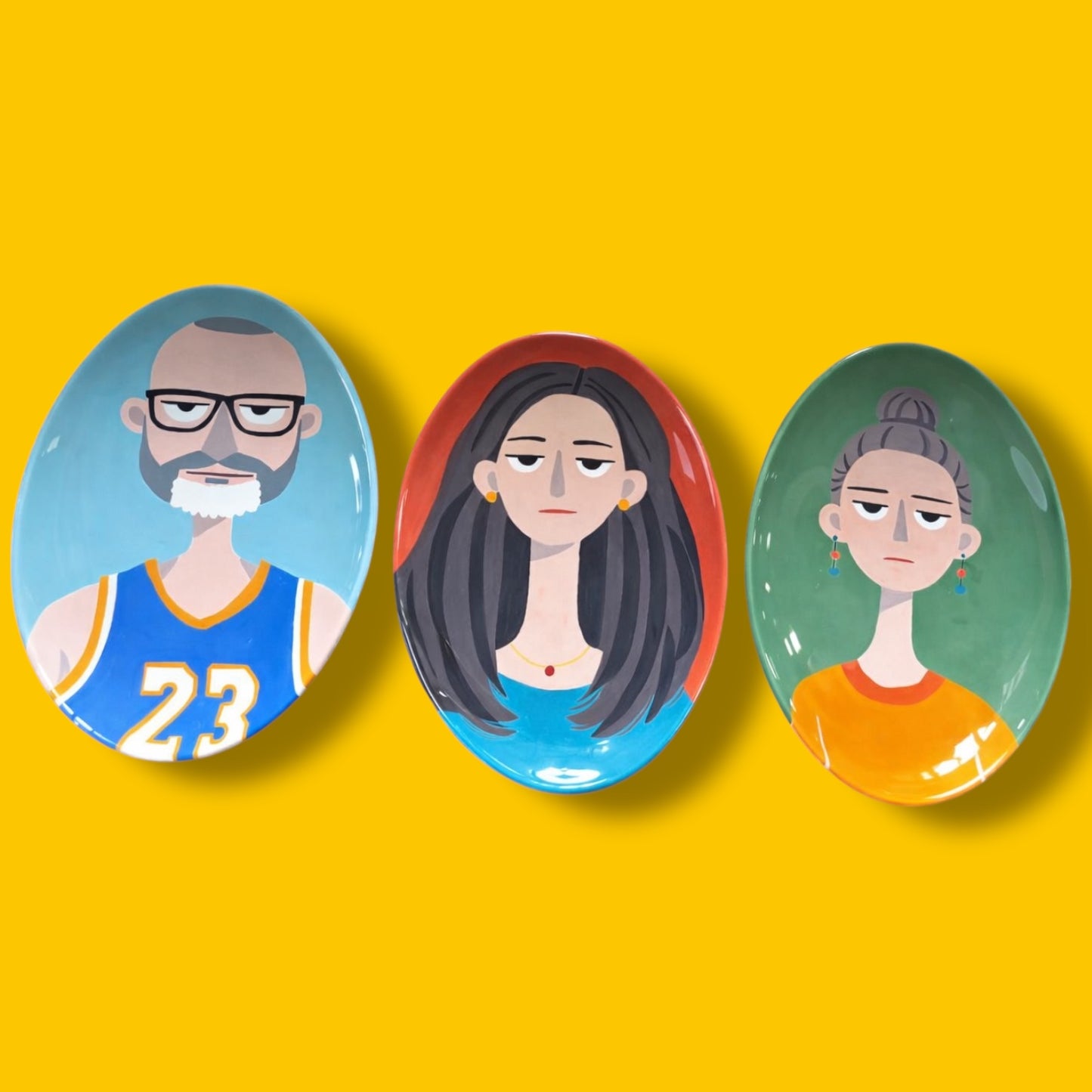 Custom Oval Plates – Hand-Painted Ceramic (22 x 30 cm)