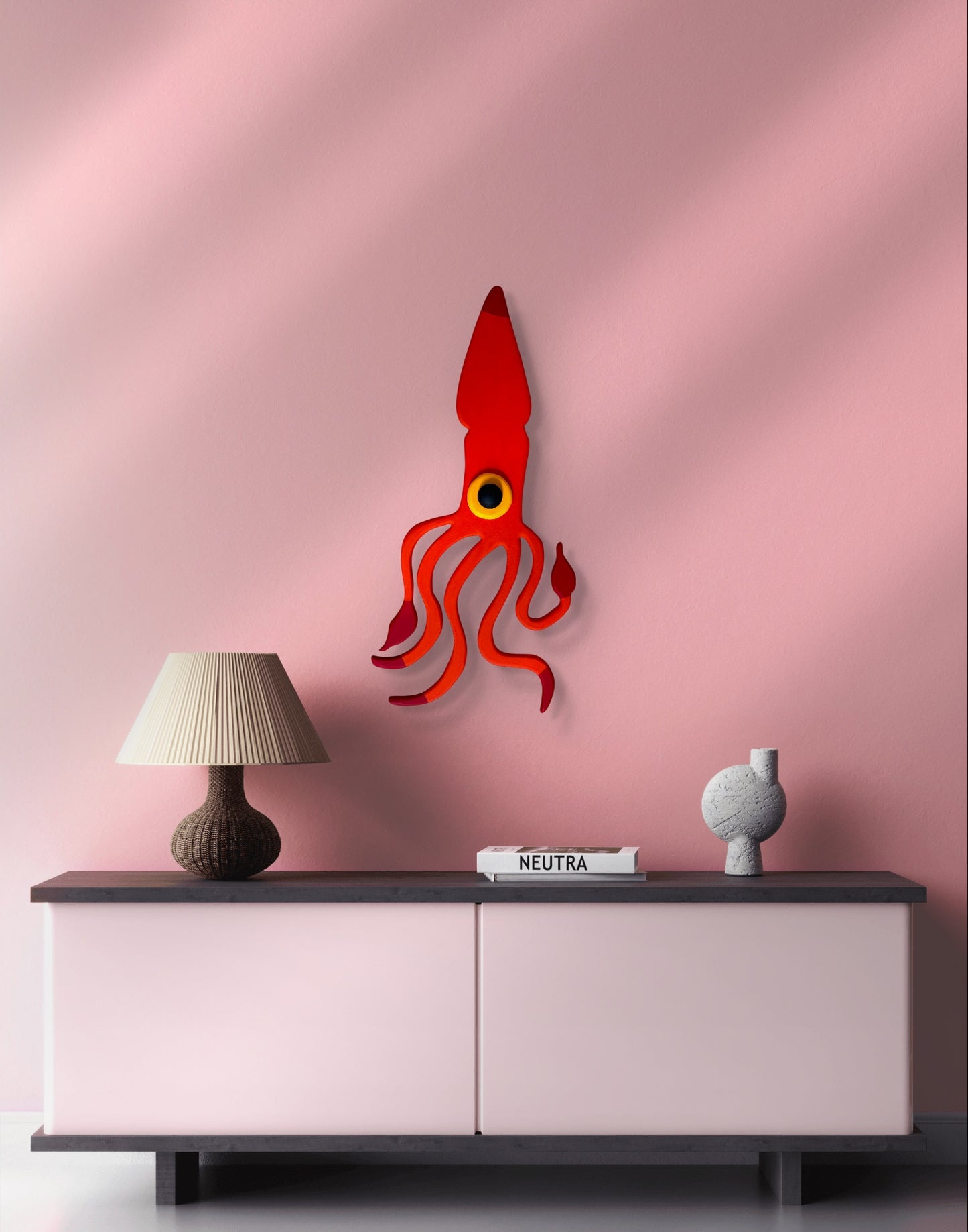 Big Colorful Squid Fish Wall Decoration