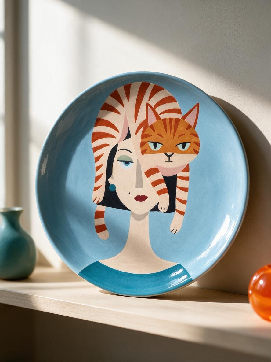 A Cat on Your Head - Round Plate