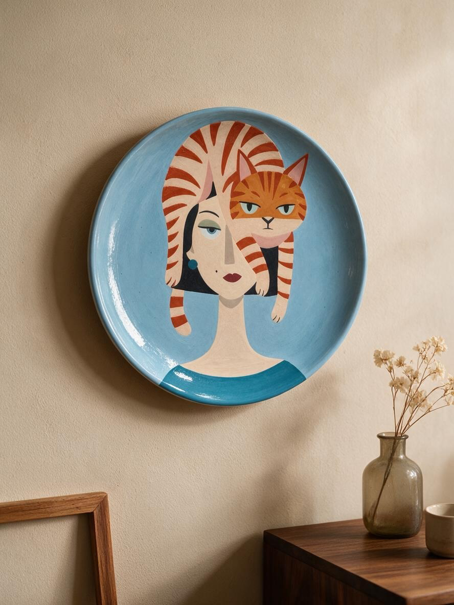 A Cat on Your Head - Round Plate