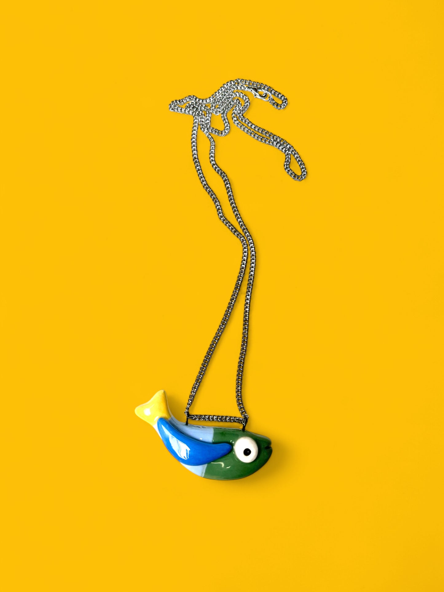 Ceramic Fish Pendant ( with necklace )