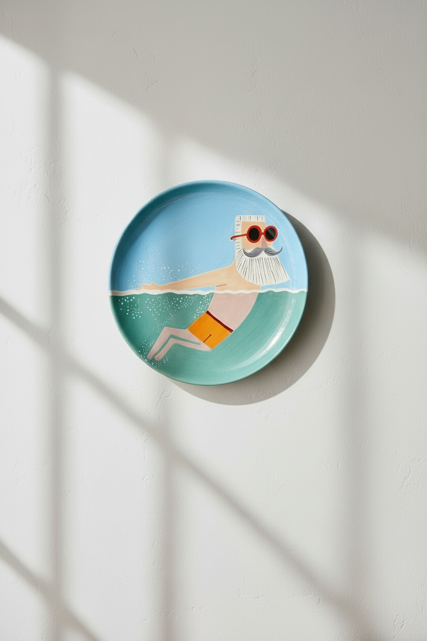 The Swimmer Ceramic Plate