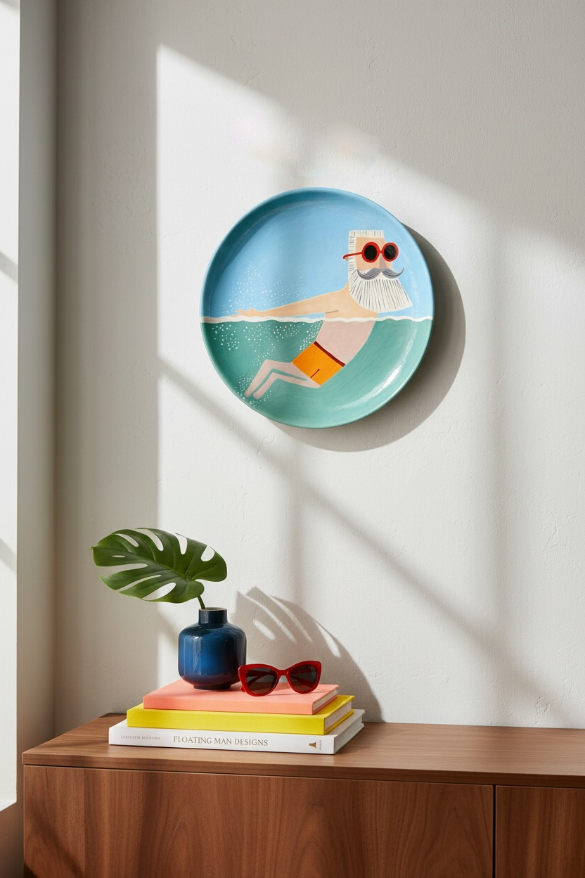 The Swimmer Ceramic Plate