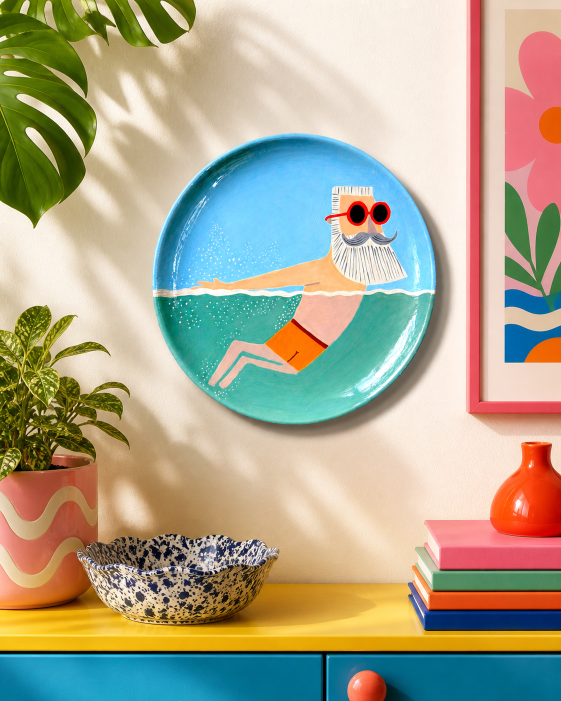 The Swimmer Ceramic Plate