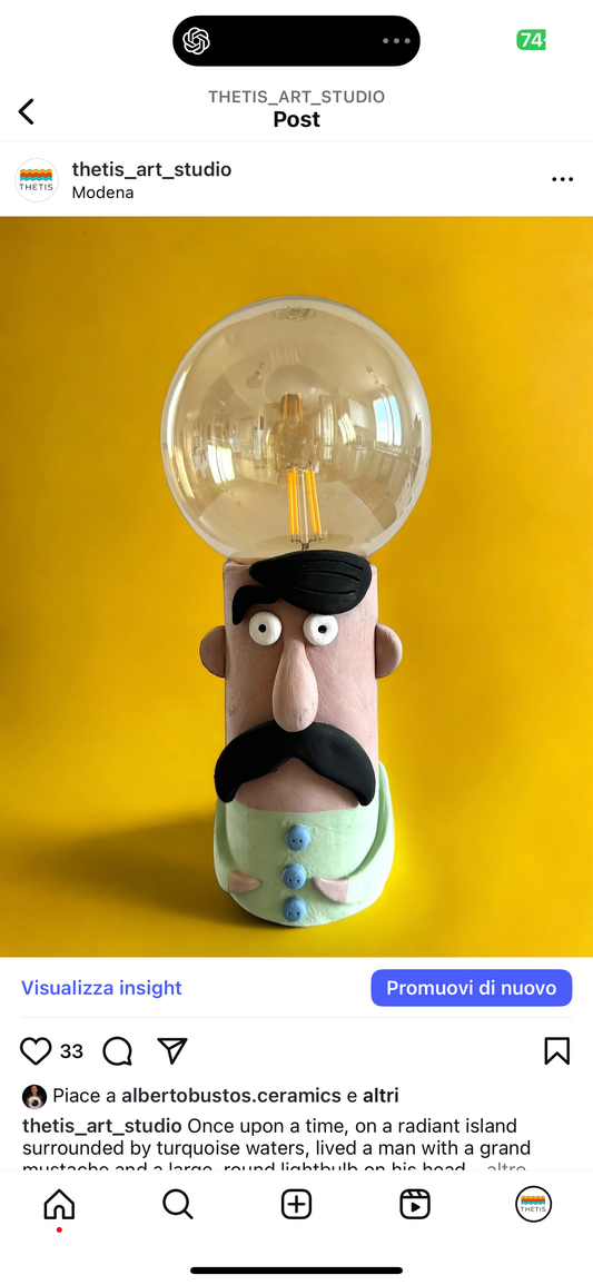 Lampada da pescatore in ceramica