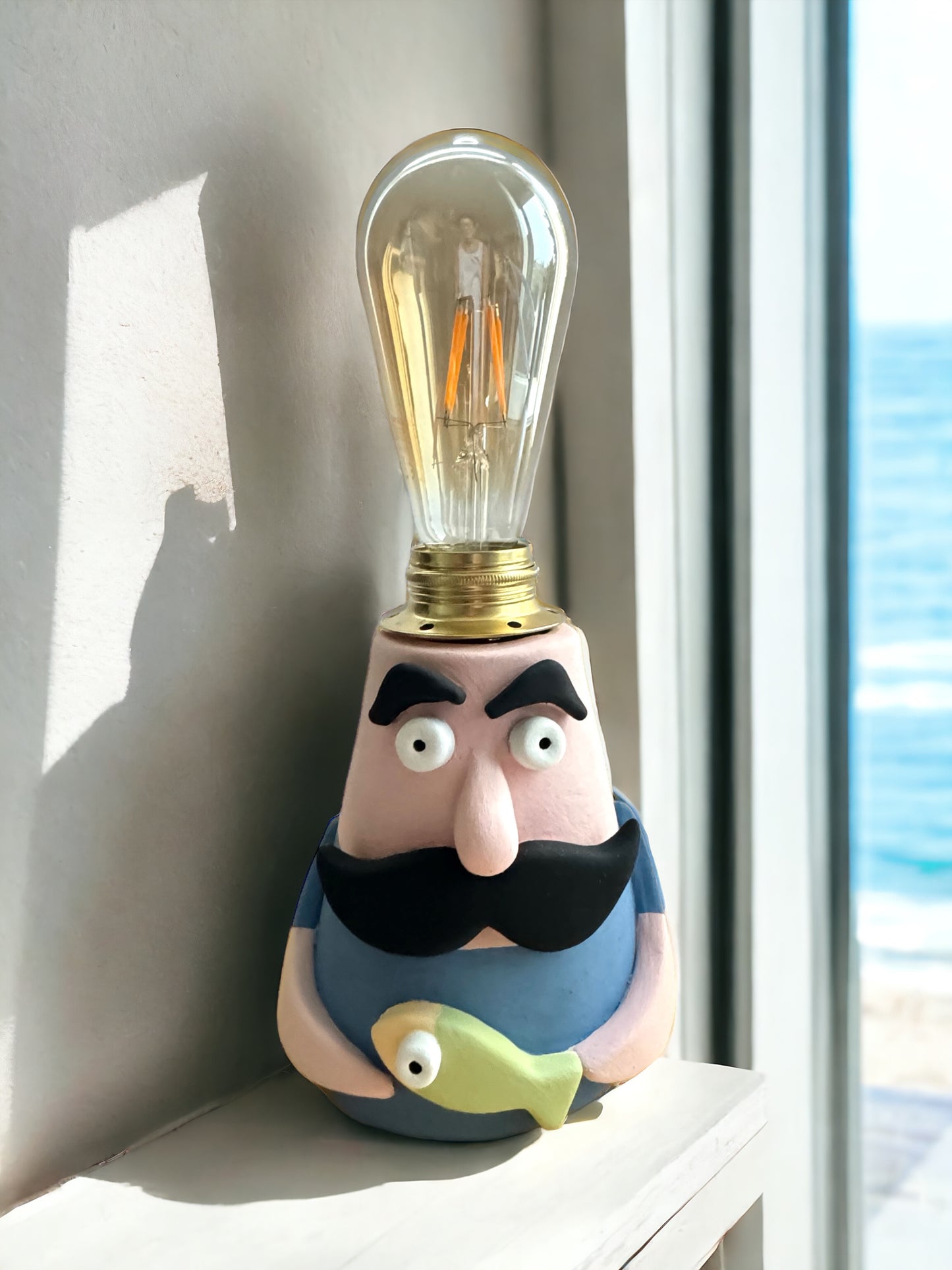 Lampada da pescatore in ceramica