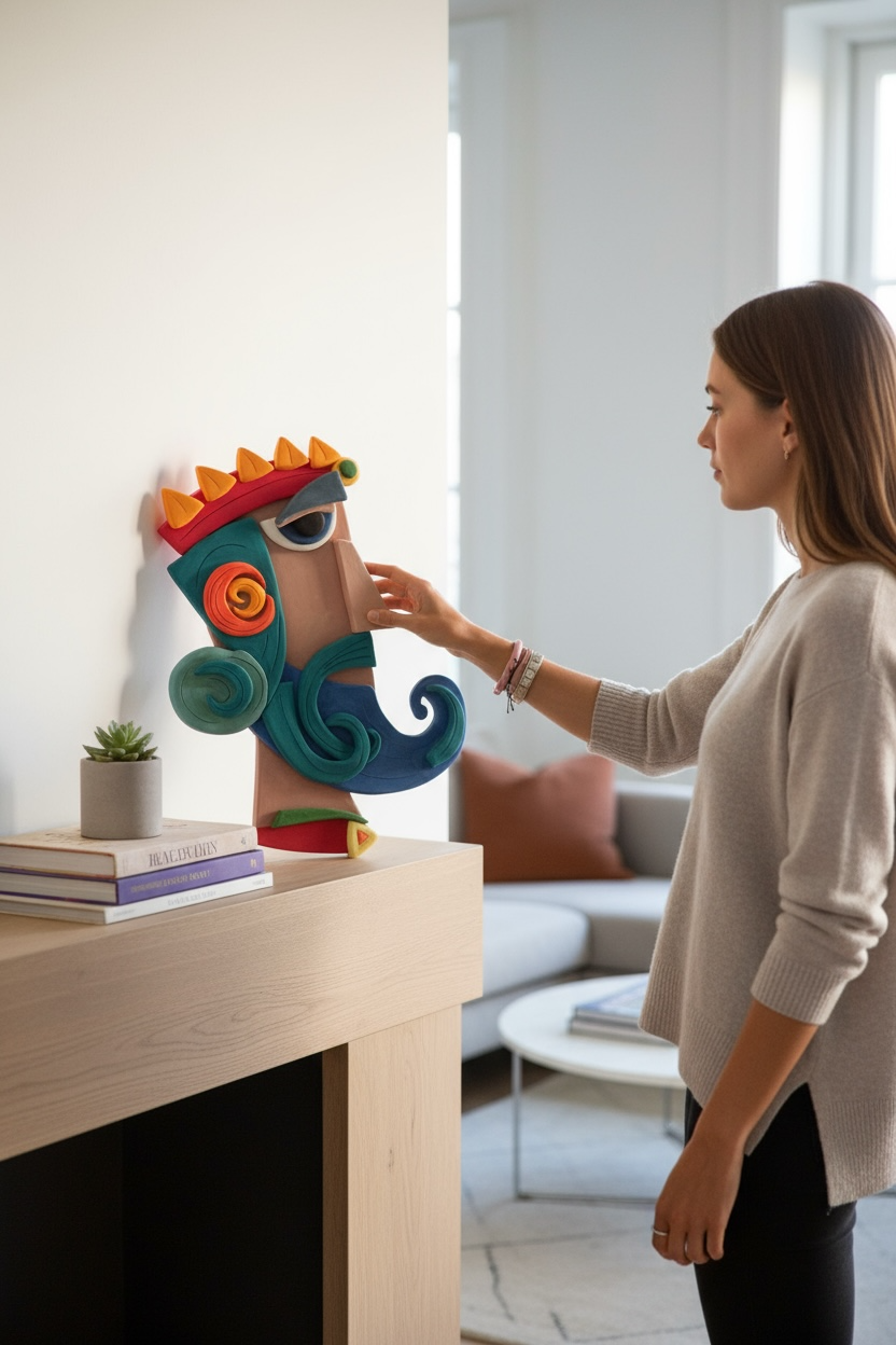 The King – Hand-Sculpted Ceramic Wall Piece