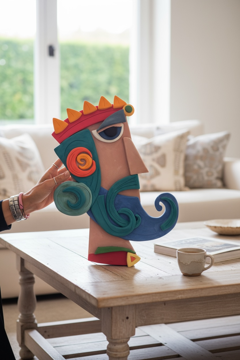 The King – Hand-Sculpted Ceramic Wall Piece